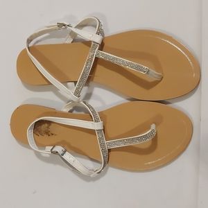 White Sparkle Sandals Size 8.5